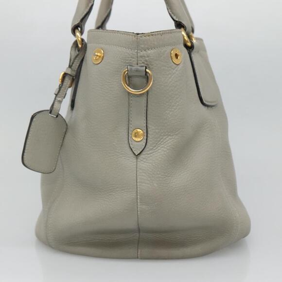 PRADA Hand Bag Leather Gray - Picture 5 of 13